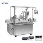 Dây chuyền chiết rót, đóng nắp, niêm phong, đóng nắp lọ mỹ phẩm quay tự động