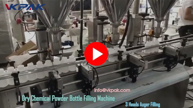 Máy chiết rót chai bột ba đầu tự động