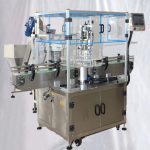 Thiết bị đóng nắp chai nước ép nhựa quay có nắp nâng