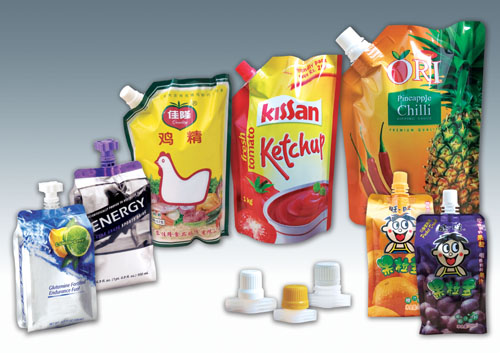 spout bags after filling túi vòi đầu đơn chứa đầy phễu .jpg